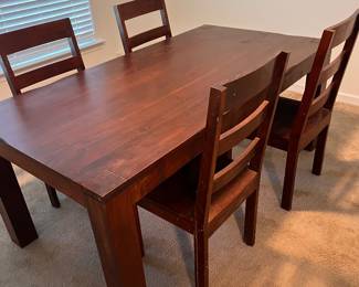 WOOD TABLE AND CHAIRS