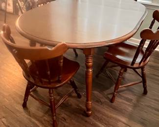 WOOD TABLE AND CHAIR SET