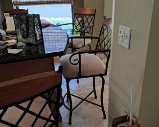 Metal and wood barstools counter height