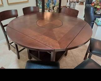 Pub height convertible dining table