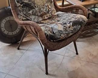 Rattan and banana grass chair with cushions