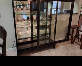 Pulaski Wood Glass Curio Cabinet with key