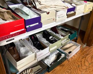 At least 100 pairs of brand-name women’s shoes