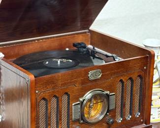 Turntable, cassette player, radio