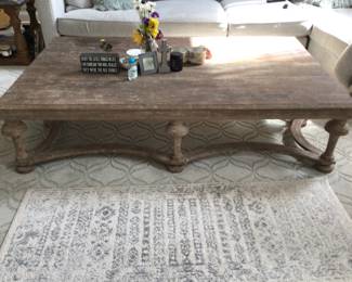 Oversized wooden coffee table
