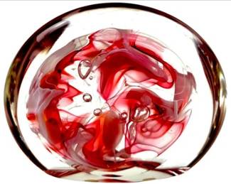 Mack V. Delisle Signed Art Glass Covered Jar