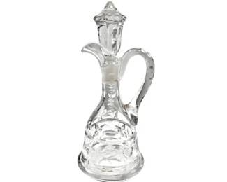 American Brilliant Cut Glass Cruet Style Decanter - Pontil Mark On Base