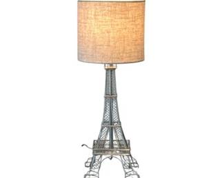 Eiffel Tower Wire Table Lamp With Fabric Shade