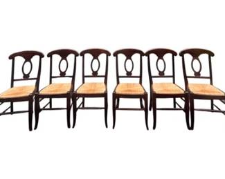 Pottery Barn Napoleon Style Dining Room Chairs With Rush Seats