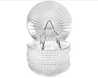Val Saint Lambert Crystal Plates - Signed - Set Of 12