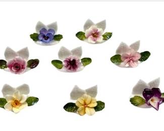 English Coalport Porcelain Place Card Holders