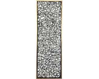 Abstract Metal Wall Panel With Gold Frame