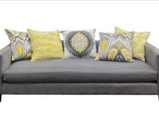 CB2 Movie Sofa In Dark Grey & 5 Ryan Studio Throw Pillows