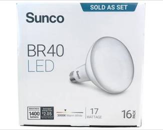 Sunco 16 Pack BR40 LED 1400 Lumens, 3000K Warm White, 17 Wattage