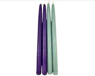 Set Of 4 Blue And Purple Candles