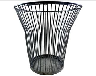 Vintage Galvanized Steel Waste Paper Basket
