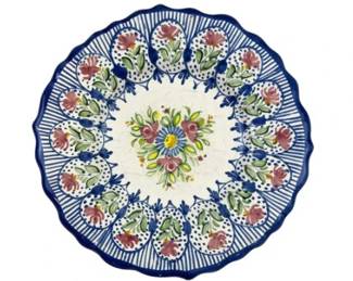 Hand Painted Spanish Pottery Plate - Signed “Spain, Bordonau”