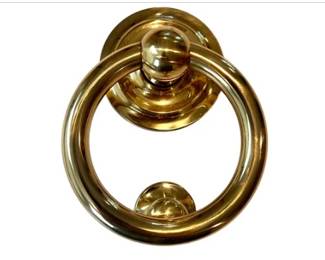 NEW! Never Used! Brass Door Knocker - Signed Made In Italy - With Box & Installation Components