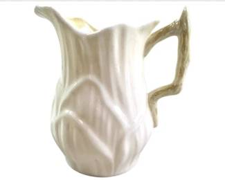 Belleek Vintage Lily Porcelain Creamer Jug China Made In Ireland Small Pitcher With Yellow Gold Inside
