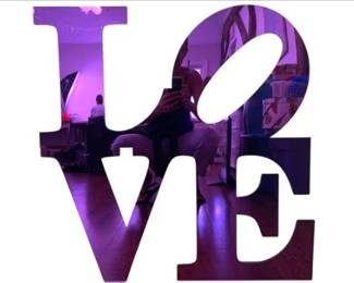 Purple Mirrored LOVE Wall Decor