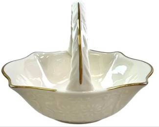 Lenox Vintage China Hand Decorated With 24k Gold Basket For Condiments