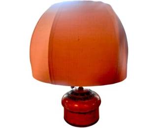 Vintage Custom Made Asian Box Lamp & Coordinating Silk Shade