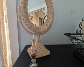 Rattan mirror