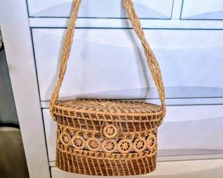 Hand woven basket purse