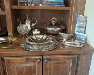 Silver plate serving dishes 
