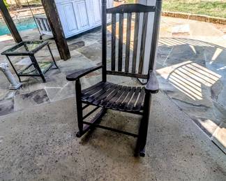 Outdoor wood rocker