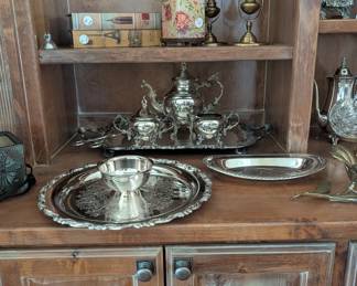Silver plate serving dishes