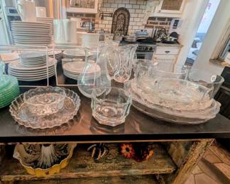 Glass serving dishes 