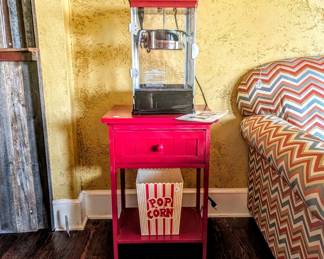 Cuisinart Tabletop popcorn maker, red end table