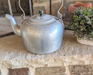 Antique aluminum kettle 