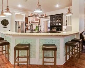 Leather-like kitchen barstools