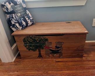 Children's wooden storage chest