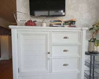 White cottage door chest