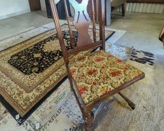 Antique dining table chairs