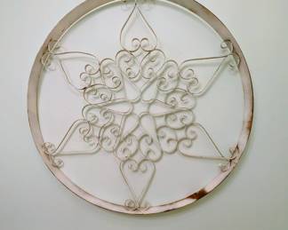 White metal wall decor