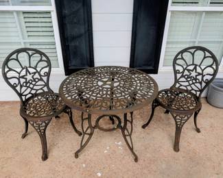 Wrought iron bistro set