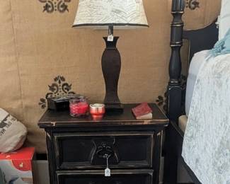 Black stand, lamp