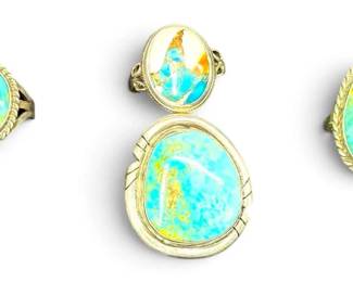 0925 Sterling Silver  Turquoise Rings 31g Total