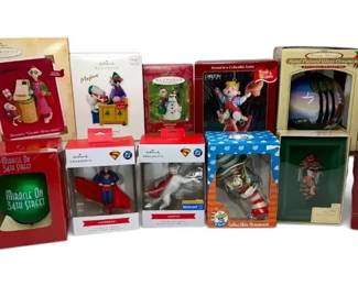 Hallmark  More Collectible Christmas Ornaments Superman, Simpsons, Maxine, Dr. Seuss,  More