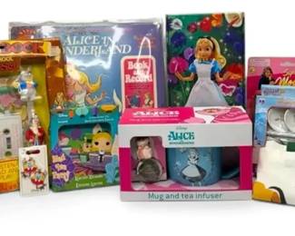 Disney Alice In Wonderland Doll, Record, Pins,  More Collectibles