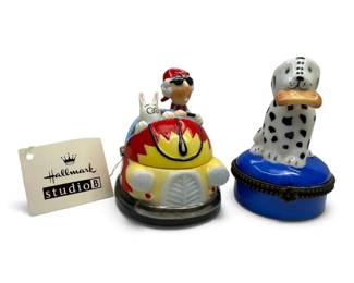 Hallmark Im a Grumpy Bumper  Dalmatian Porcelain Hinged Trinket Boxes