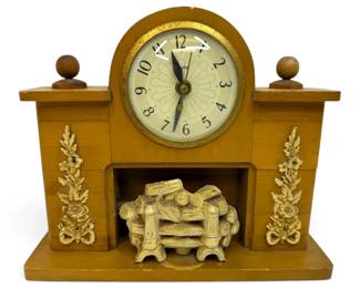 United Clock Corp Electric Fireplace Clock