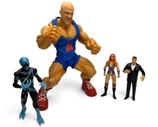 WWE Wresting Figurines 14 Kurt Angle, Mutants Stardust Cody Rhodes, Becky Lynch,  Michael Buffer