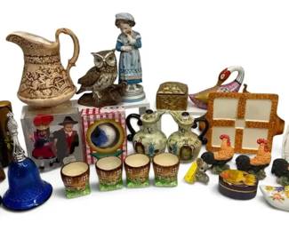 Collection of Desk Decor Trinket Boxes, Figurines,  More
