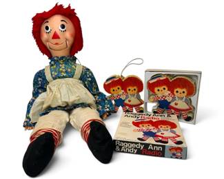 1973 Raggedy Ann Doll BobbsMerril Co.  2 Raggedy Ann  Andy Radios