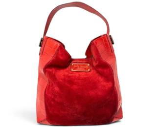 Kate Spade Red Leather  Suede Shoulder Bag w COA